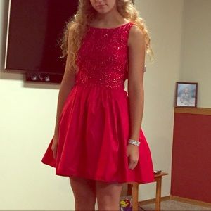 TWO PIECE red homecoming dress!
